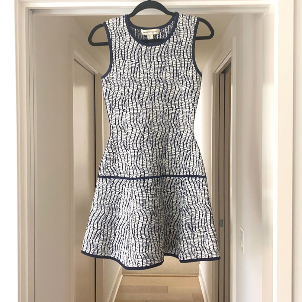 Reiss Fit & Flare Patterned Dress